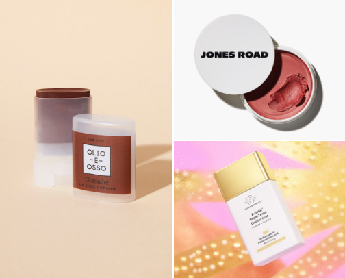 Skincare as makeup cover photo collage