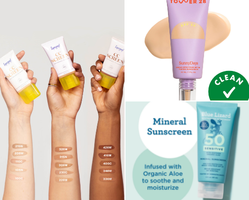 Non-tox/ low-tox skincare for sensitive skin cover photo collage