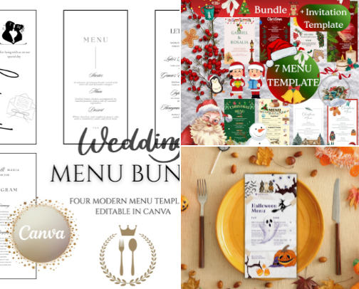 Menu Templates | Invitation Templates For your Spacial Day cover photo collage
