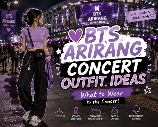 💜 BTS ARIRANG Concert Outfit Ideas | What to Wear to the Concert cover photo collage