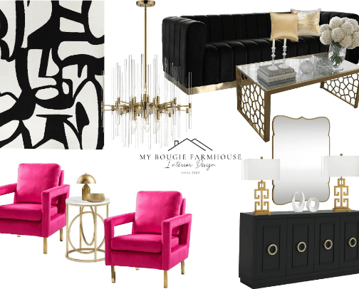 Glam Living room cover photo collage
