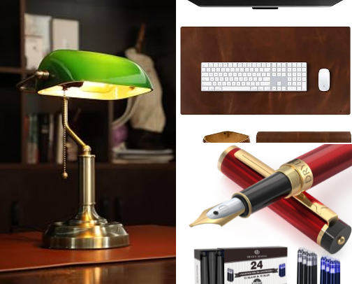 The Dark Academia Study: Vintage Aesthetic Desk Accessories cover photo collage