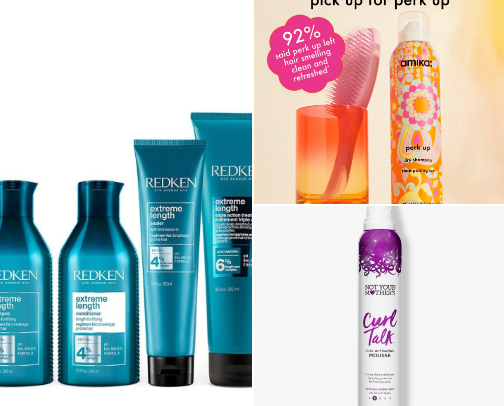 Hair care products cover photo collage