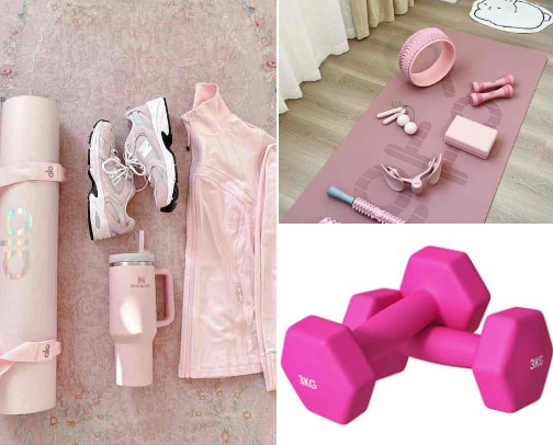 Pink pilates princess gym equipment 🎀🌸🌷🧘🏼‍♀️🩷 cover photo collage
