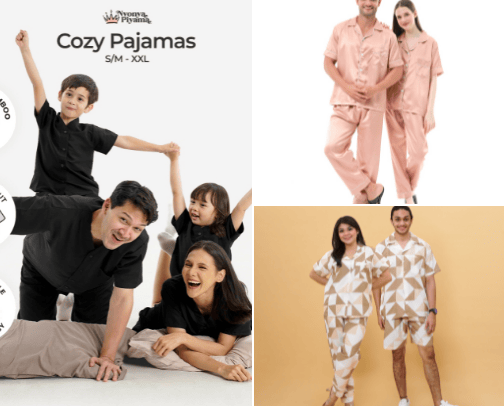 Kumpulan rekomendasi baju piyama untuk keluarga cover photo collage