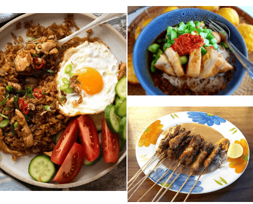 Traditional Indonesian food cover photo collage