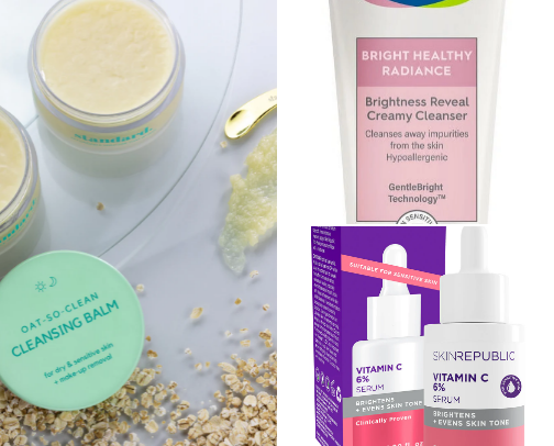 favourite skincare products cover photo collage