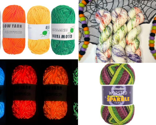 🧶 Best Halloween Yarns for Crochet & Knitting – Glow, Sparkle & Spooky Colorways cover photo collage