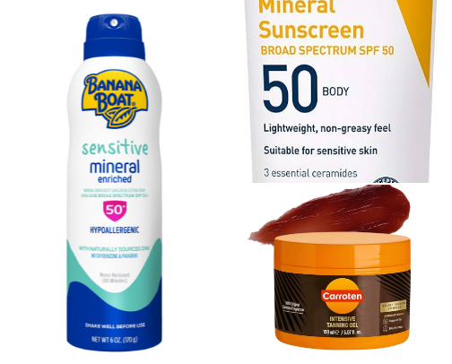Tanning must haves cover photo collage