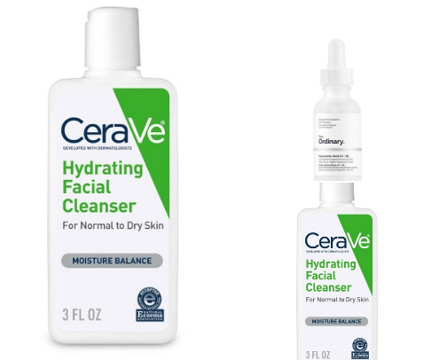 skincare products for glass effect cover photo collage