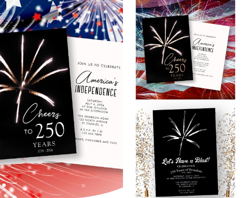 Sestercentennial Invitations — curated by San Francisco, AdRon design & Lora Severson Photography cover photo collage