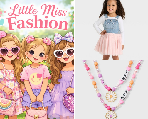 Little Miss Fashion Cute And Trendy Styles for Toddler Girls cover photo collage