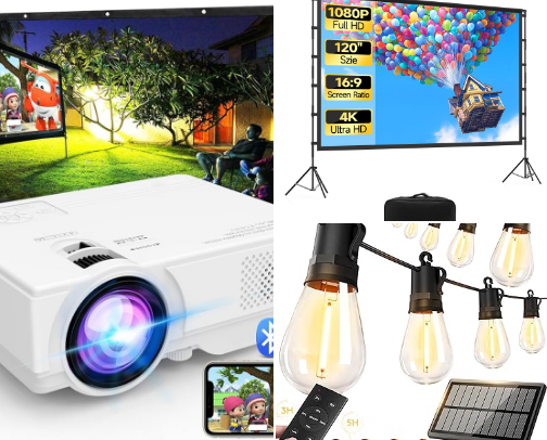 BACKYARD MOVIE NIGHT SETUP cover photo collage