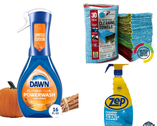 Deep cleaning supplies for bathroom cover photo collage