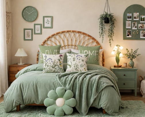 What I Actually Bought to Create My Viral Sage Green Dream Room cover photo collage