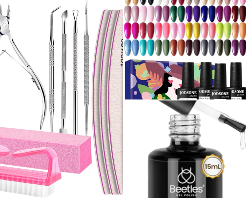 nail salon at home cover photo collage