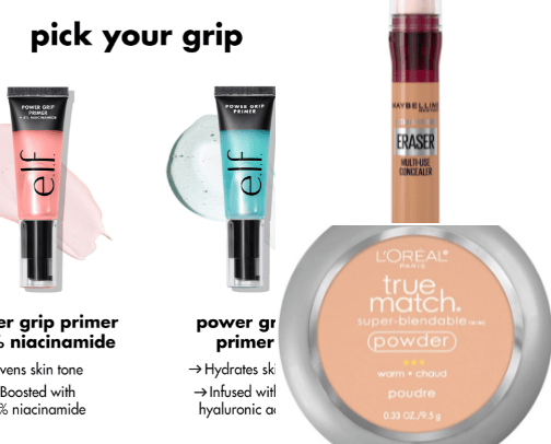 Drugstore makeup cover photo collage