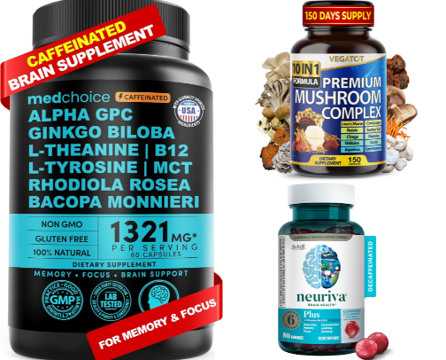Brain Cognition and power supplements cover photo collage