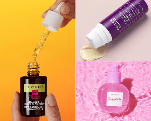Skincare products💧 cover photo collage