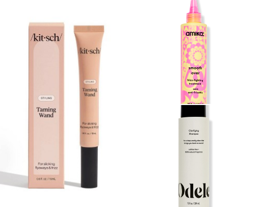 Favorite hair products for frizzy hair cover photo collage