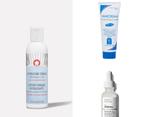 My sensitive skin and rosacea-friendly skincare essentials cover photo collage