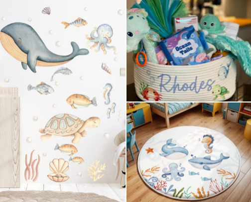 Under the sea nursery cover photo collage