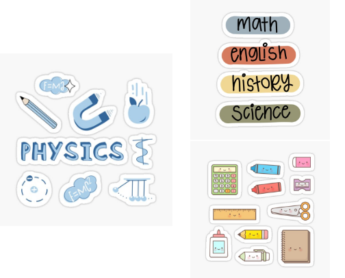 🎀 Cute Aesthetic School Stickers - Redbubble Picks cover photo collage
