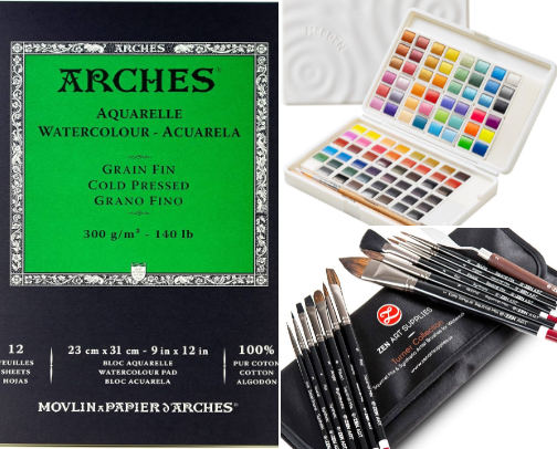 Amazon Watercolor Must Haves For New or Experienced Artists cover photo collage
