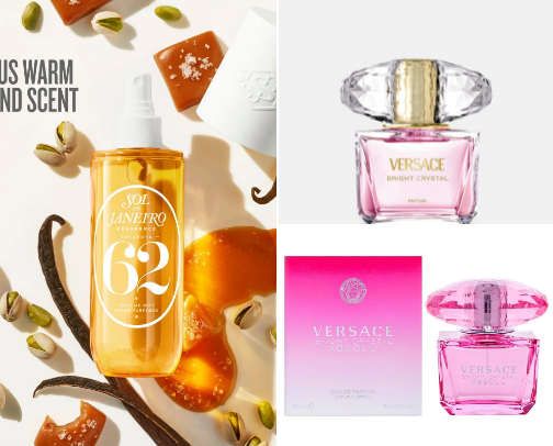 Best smelling perfume and body mists. cover photo collage