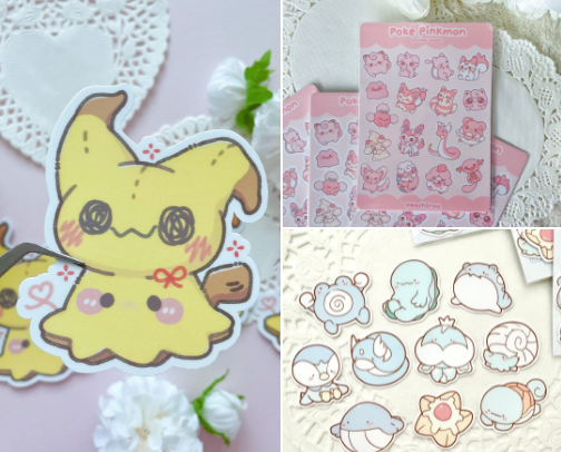 Unofficial pokemon merch (Etsy) cover photo collage