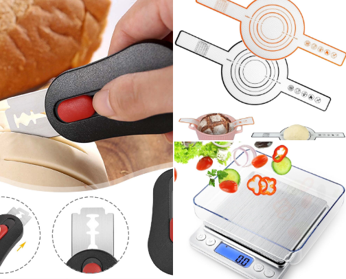 You don't need a lot to start making sourdough at home, just a few containers and a hot oven but, these are the things I splurged on and use all the time. cover photo collage