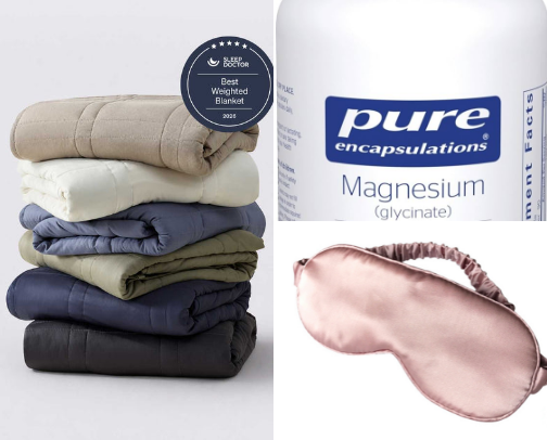 10 Sleep Routine Essentials to Fall Asleep Faster & Stop Tossing at Night cover photo collage