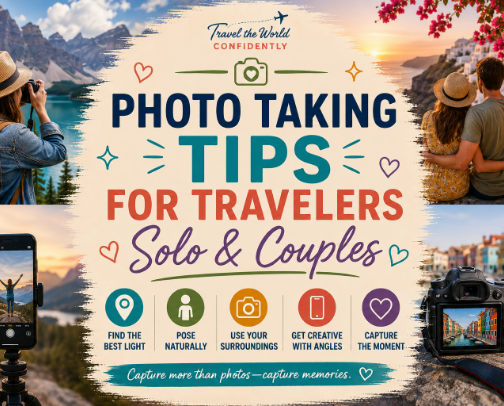 📷 Photo Taking Tips For Travelers - Solo & Couples 📷 cover photo collage
