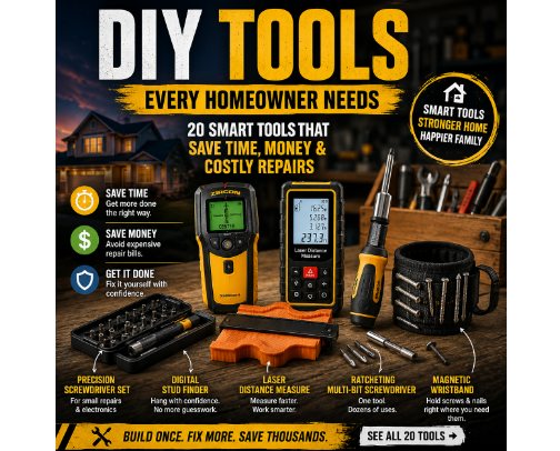 DIY Tools Every Homeowner Needs (10++ Smart Tools That Save Time, Money & Costly Repairs) cover photo collage
