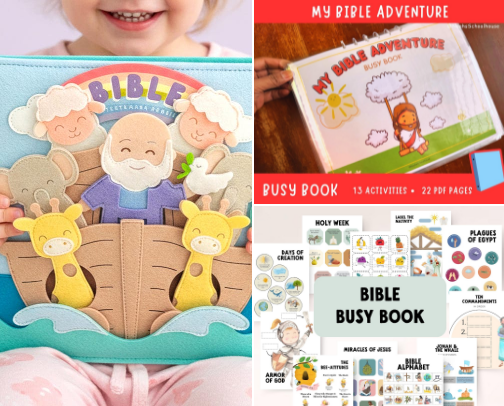 Christian toys for children cover photo collage