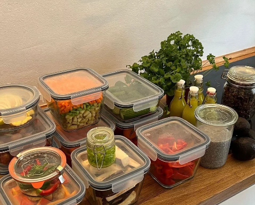 the lazy girl guide to meal prepping for a 5 day work week cover photo collage
