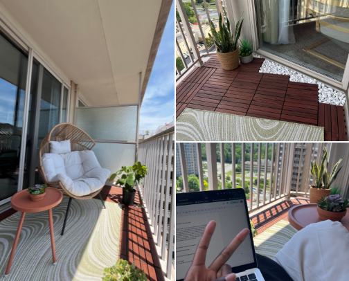 DIY Upgrade! My Cozy Apartment Balcony Makeover cover photo collage