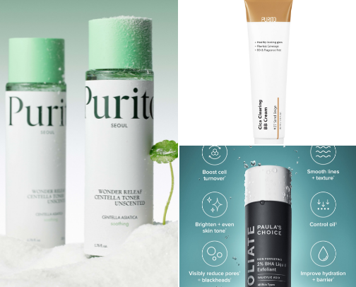 Skincare products cover photo collage