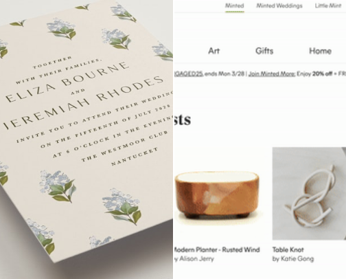 Minted invitation's cover photo collage