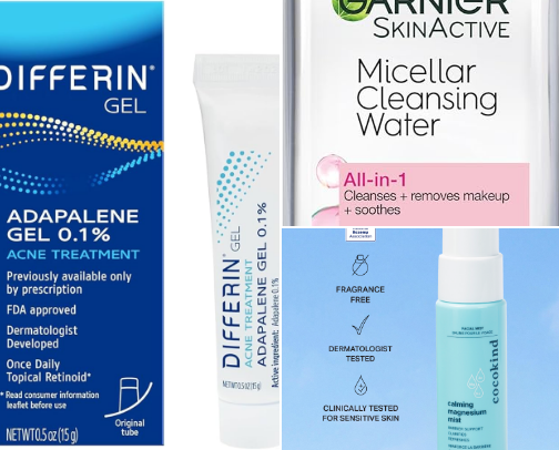 My fav ance prone skincare products cover photo collage