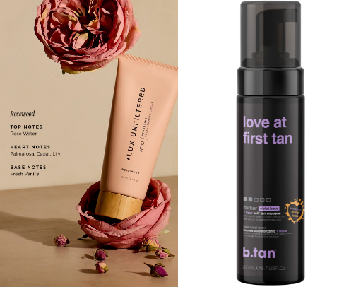 self-tanning products cover photo collage
