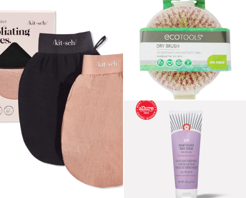 My exfoliating body care routine cover photo collage