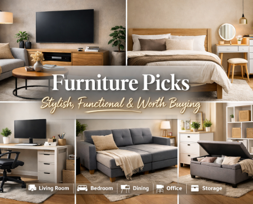 Furniture Picks – Stylish, Functional & Worth Buying cover photo collage