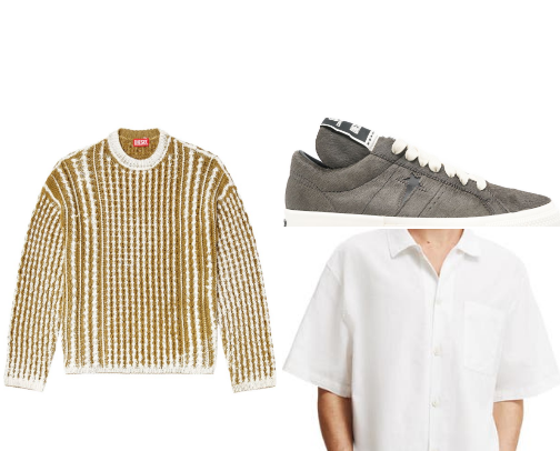 Diesel K-Moise Cable Knit Jumper outfit edit cover photo collage