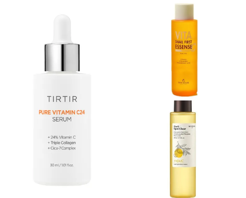 Vitamin C for different types of skin cover photo collage