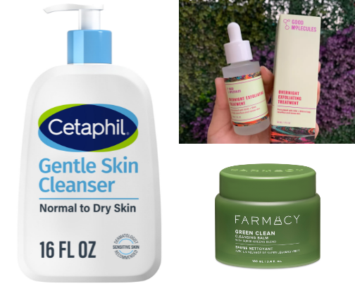 Low maintenance glowy face cleansing routine cover photo collage