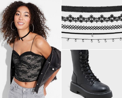 Budget Goth/Alt items from Target cover photo collage