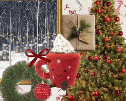 claire's christmas list 2025 cover photo collage