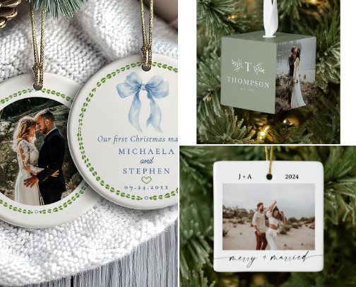 Personalized Christmas ornaments cover photo collage