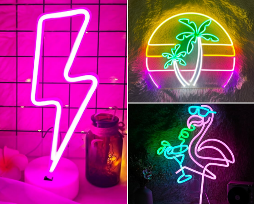 Best 80s Neon Lights for the Ultimate Retro Room ✨ cover photo collage